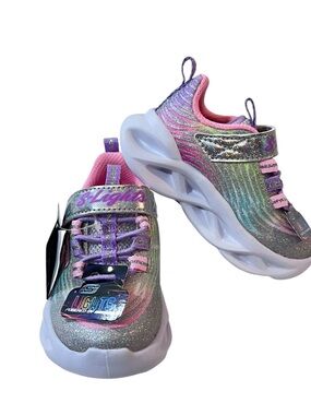 Skechers S Lights Twisty Brights Sneakers Tennis Shoes Girls Size 5 New